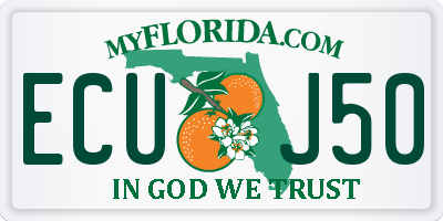 FL license plate ECUJ50