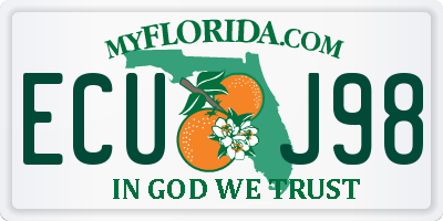 FL license plate ECUJ98