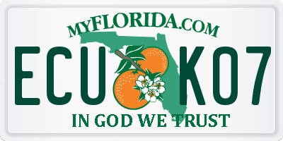 FL license plate ECUK07