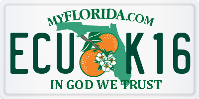 FL license plate ECUK16