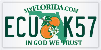 FL license plate ECUK57