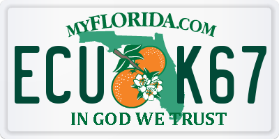 FL license plate ECUK67