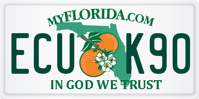 FL license plate ECUK90