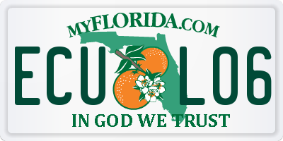 FL license plate ECUL06