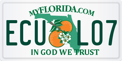 FL license plate ECUL07