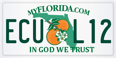 FL license plate ECUL12