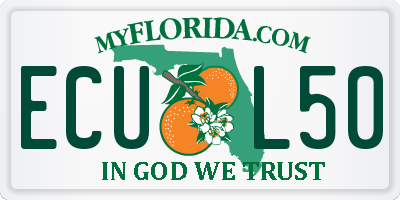 FL license plate ECUL50