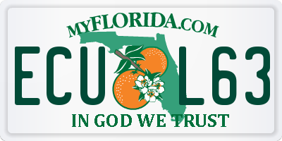 FL license plate ECUL63