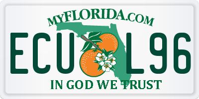 FL license plate ECUL96