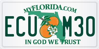 FL license plate ECUM30