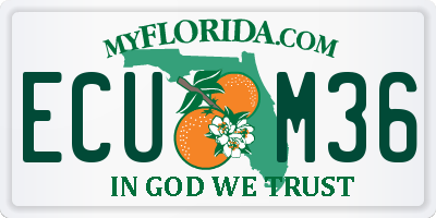 FL license plate ECUM36