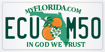 FL license plate ECUM50