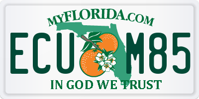 FL license plate ECUM85