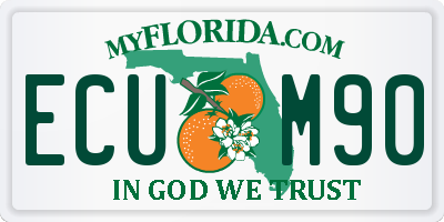 FL license plate ECUM90