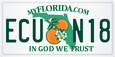 FL license plate ECUN18