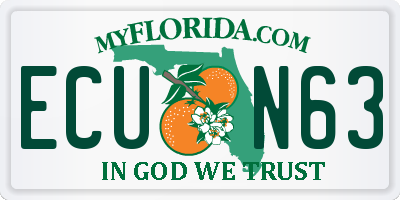 FL license plate ECUN63