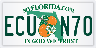 FL license plate ECUN70