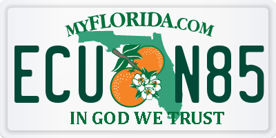 FL license plate ECUN85