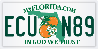 FL license plate ECUN89