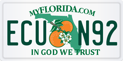 FL license plate ECUN92