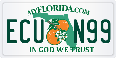 FL license plate ECUN99