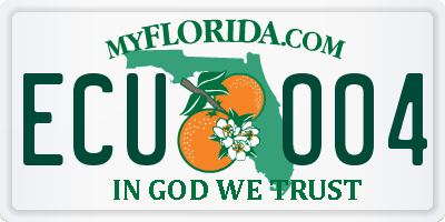 FL license plate ECUO04