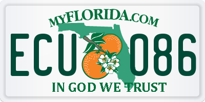 FL license plate ECUO86