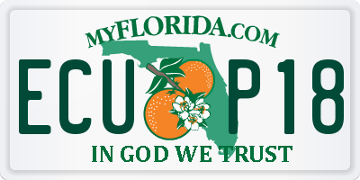 FL license plate ECUP18