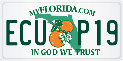 FL license plate ECUP19