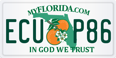 FL license plate ECUP86