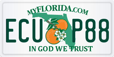 FL license plate ECUP88