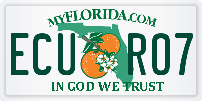 FL license plate ECUR07