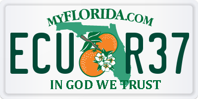 FL license plate ECUR37