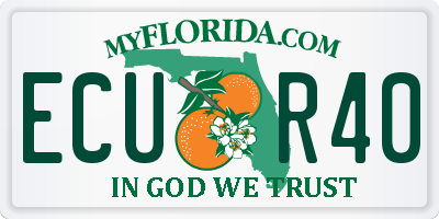 FL license plate ECUR40