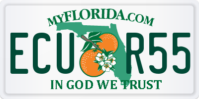 FL license plate ECUR55