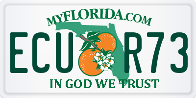 FL license plate ECUR73