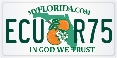 FL license plate ECUR75