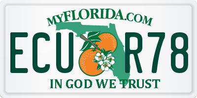 FL license plate ECUR78