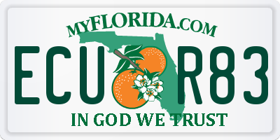 FL license plate ECUR83
