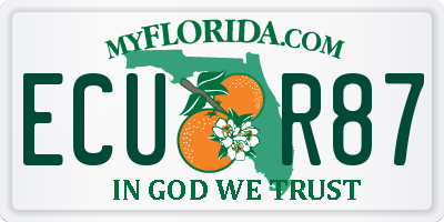 FL license plate ECUR87