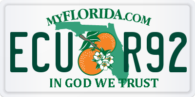 FL license plate ECUR92