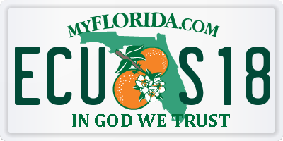 FL license plate ECUS18