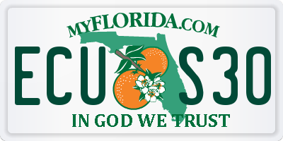 FL license plate ECUS30