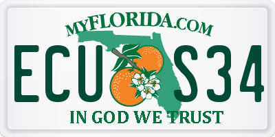 FL license plate ECUS34
