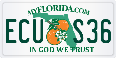 FL license plate ECUS36