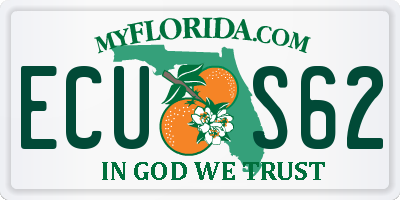 FL license plate ECUS62