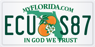 FL license plate ECUS87