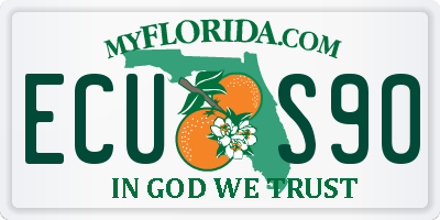 FL license plate ECUS90