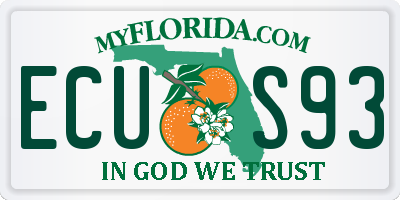 FL license plate ECUS93