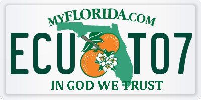 FL license plate ECUT07